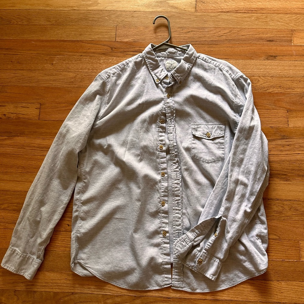J. Crew Workshirt Button-down Long Sleeve Grey Men’s Size XL